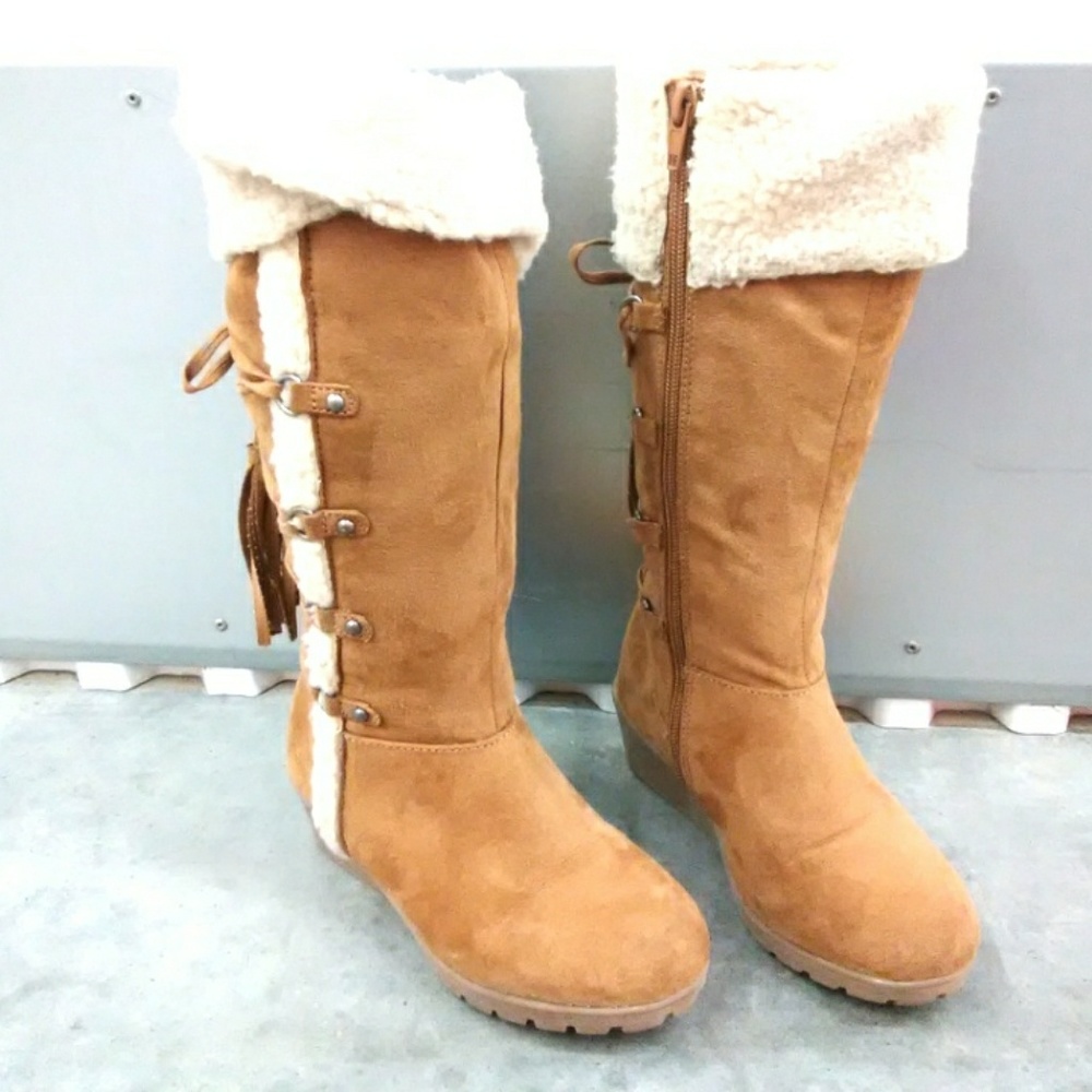American Eagle Girls Size 13 Tall Brown Boots P5